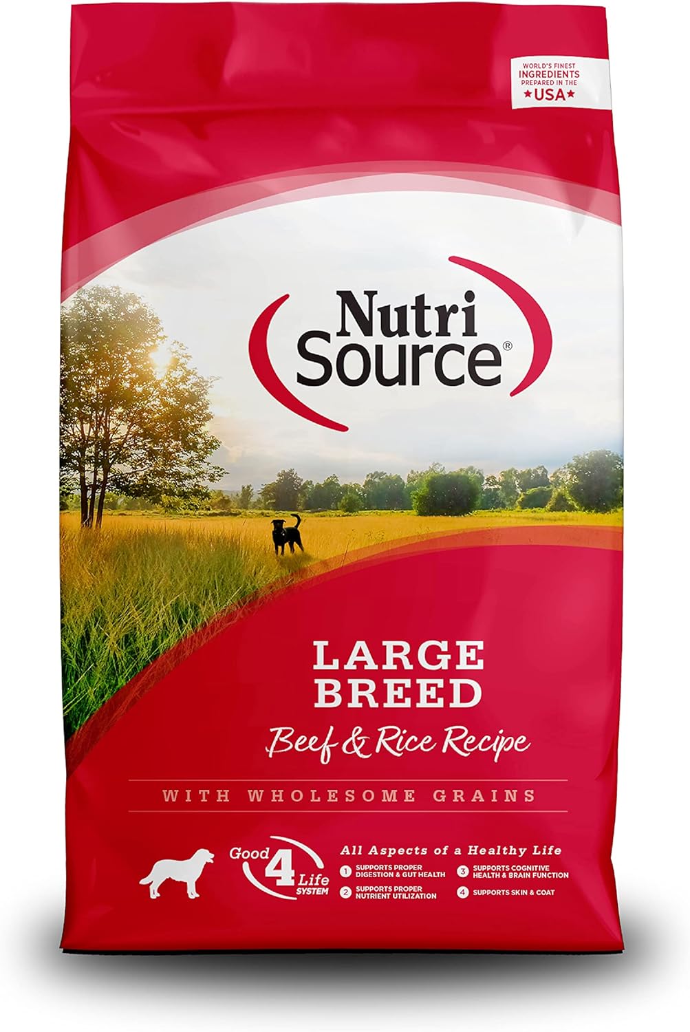 NutriSource Dry Dog Food for Large Breeds, Beef and Rice, 26LB