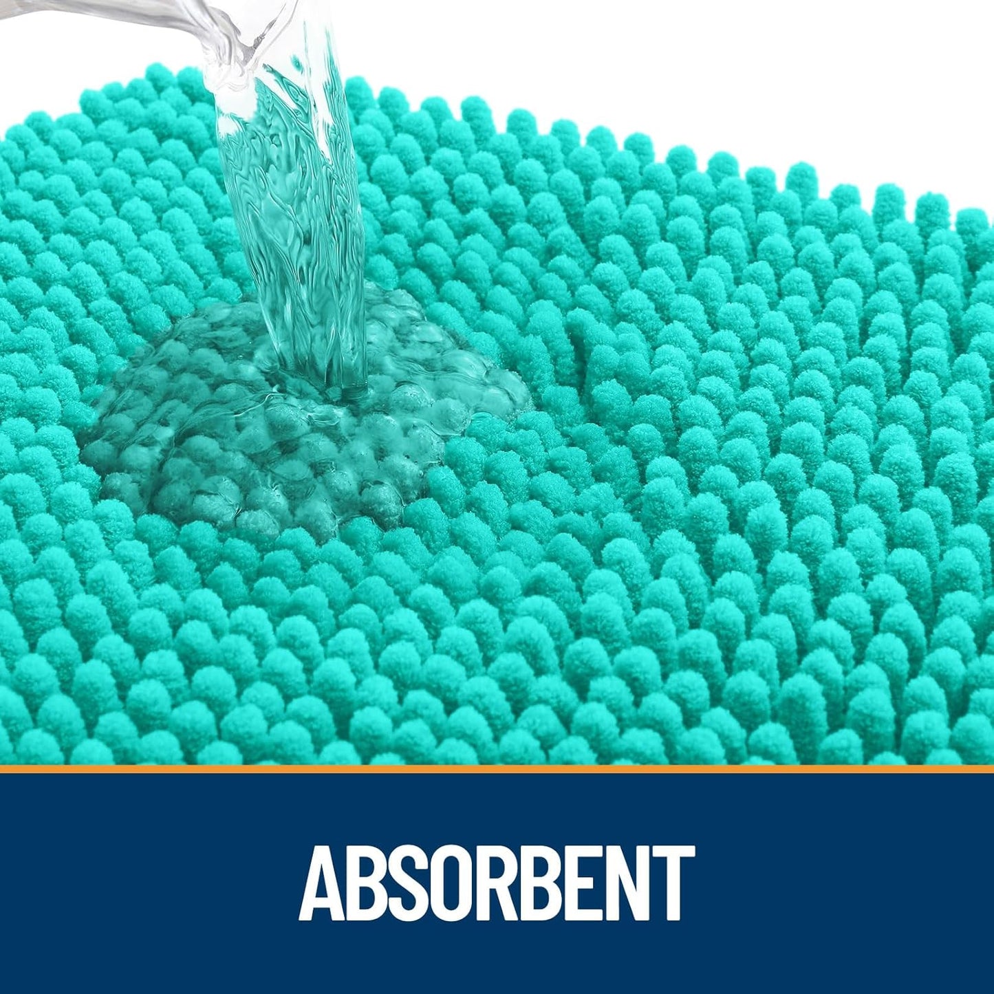 OLANLY Dog Door Mat for Muddy Paws 47x20, Absorbs Moisture and Dirt, Absorbent Non-Slip Washable Doormat, Quick Dry Chenille Mud Mat for Dogs, Entry Indoor Entryway Carpet for Inside Floor, Teal