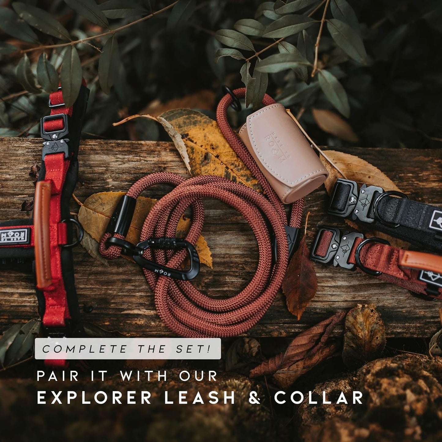 MADE TO ROAM Premium Explorer Harness - Y-Shaped Dog Harness with Adjustable Durable Nylon, Soft Padding, Metal Buckles and Leather Handle for Small, Medium, Large Dogs (Montana Moonrise, Size 6)