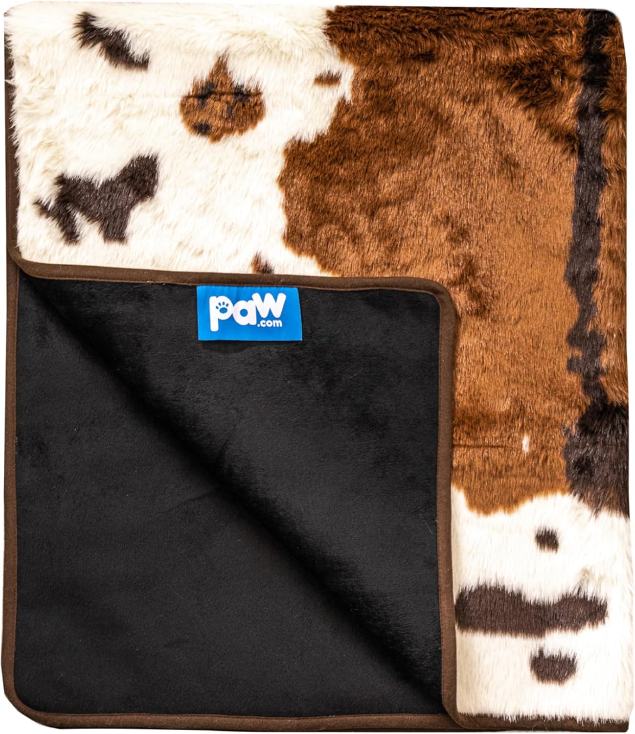 PupProtector Waterproof Throw Blanket for Dogs and Cats, Pet Blanket Cover for Couches, Sofas, Beds, Car Seats, Furniture, Calming Soft Faux Fur, Brown Cowhide, Large (80" L x 62" W)