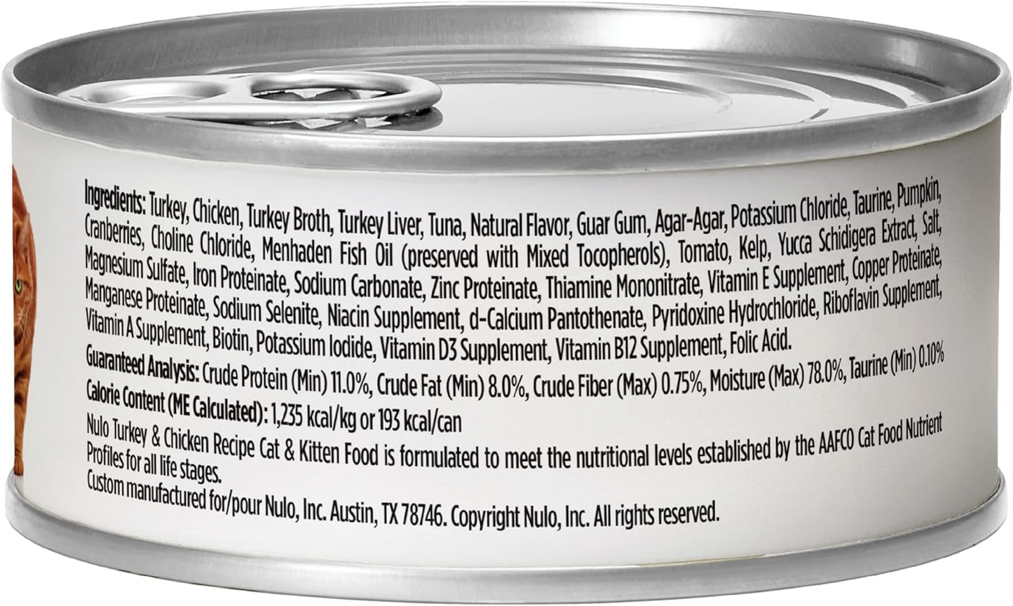 Nulo Turkey & Chicken Recipe Pate Wet Canned Cat Food, 5.5 Ounce (Pack of 24)