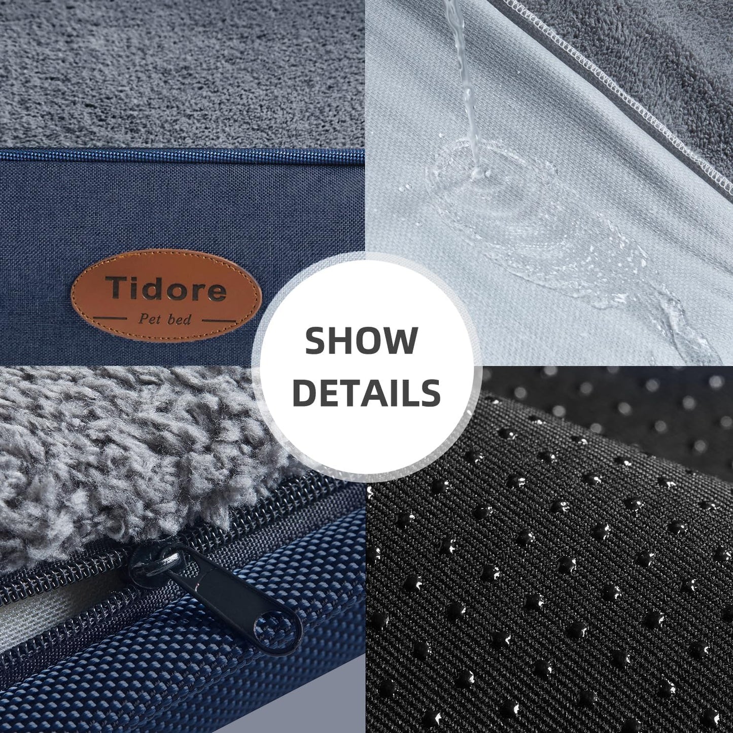 Orthopedic Dog Beds for Medium Dogs, Durable Egg Crate Foam Sofa Dog Bed wit Washable Removable Cover,Waterproof Lining,Pet Bed for Large Dogs (Dark Grey, 26.4" L x 21.7" W x 6.2" Th)