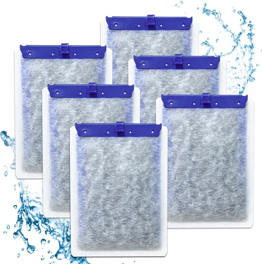 Filter Cartridges Large Compatible with Tetra Whisper Bio-Bag Aquarium Filters, Fish Tank Filters Replacement for Aquariums for Whisper Filter 20i 40i/ IQ 20 30 45 60/ PF20 30 40 60, 6 Pack