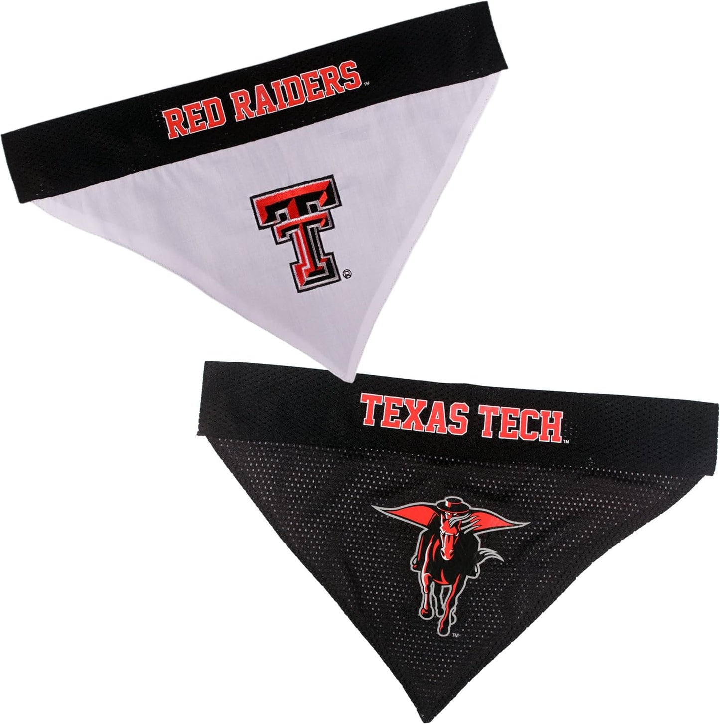 Pets First Collegiate Pet Accessories, Reversible Bandana, Texas Tech Red Raiders, Small/Medium