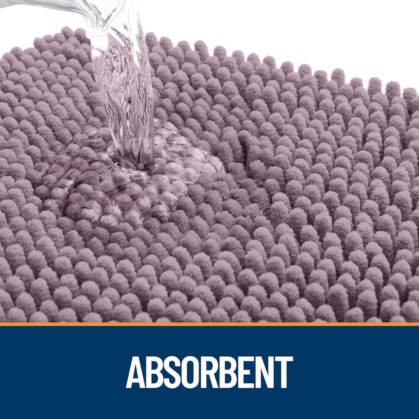 OLANLY Dog Door Mat for Muddy Paws 59x24, Absorbs Moisture and Dirt, Absorbent Non-Slip Washable Doormat, Quick Dry Chenille Mud Mat for Dogs, Entry Indoor Entryway Carpet for Inside Floor, Deep Plum