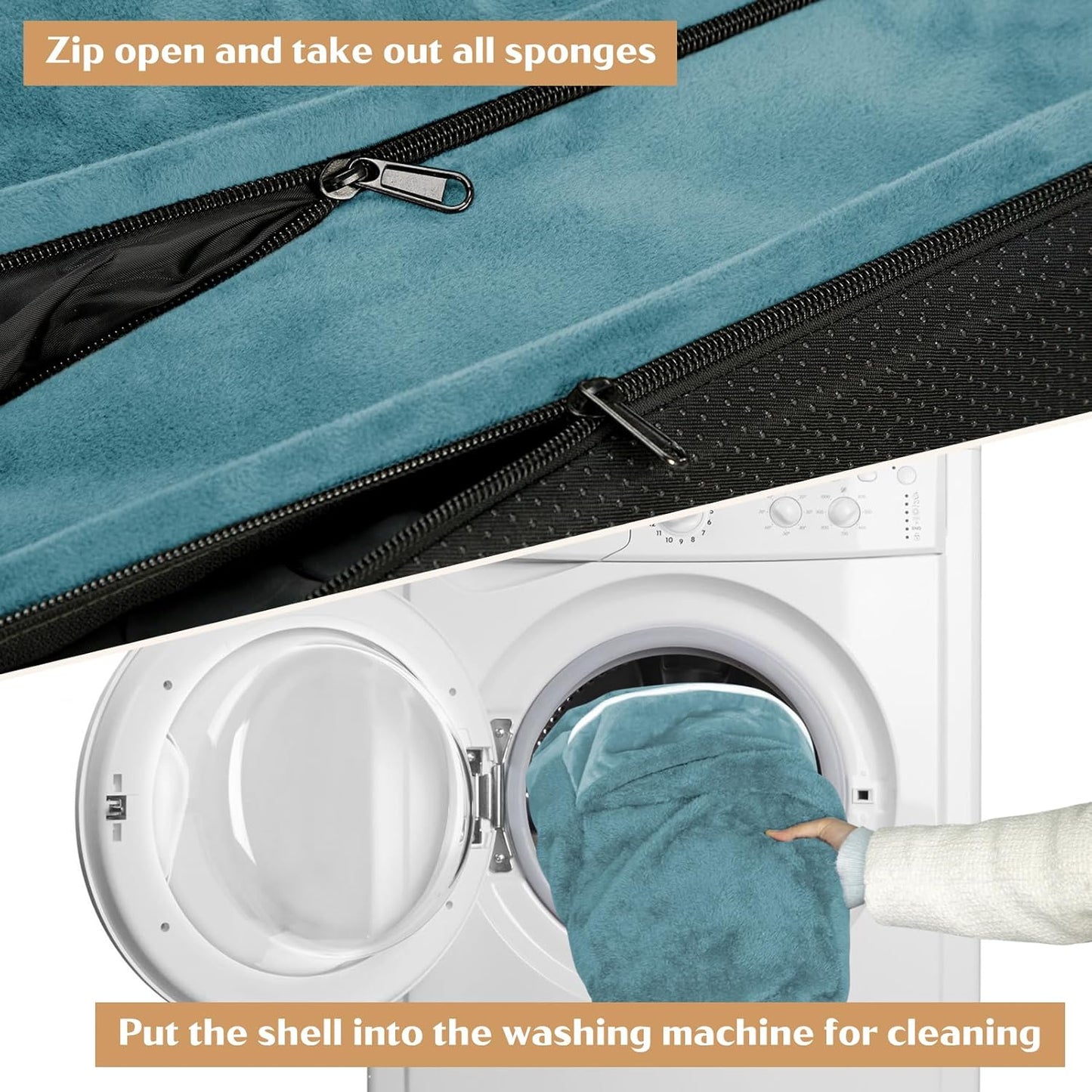 Comfort Expression Small Dog Beds Waterproof Orthopedic Foam Dog Sofa Beds for Medium Dogs Comfy Pet Bed with Washable Removable Cover & Non-Slip Bottom(Small,Washed Blue)