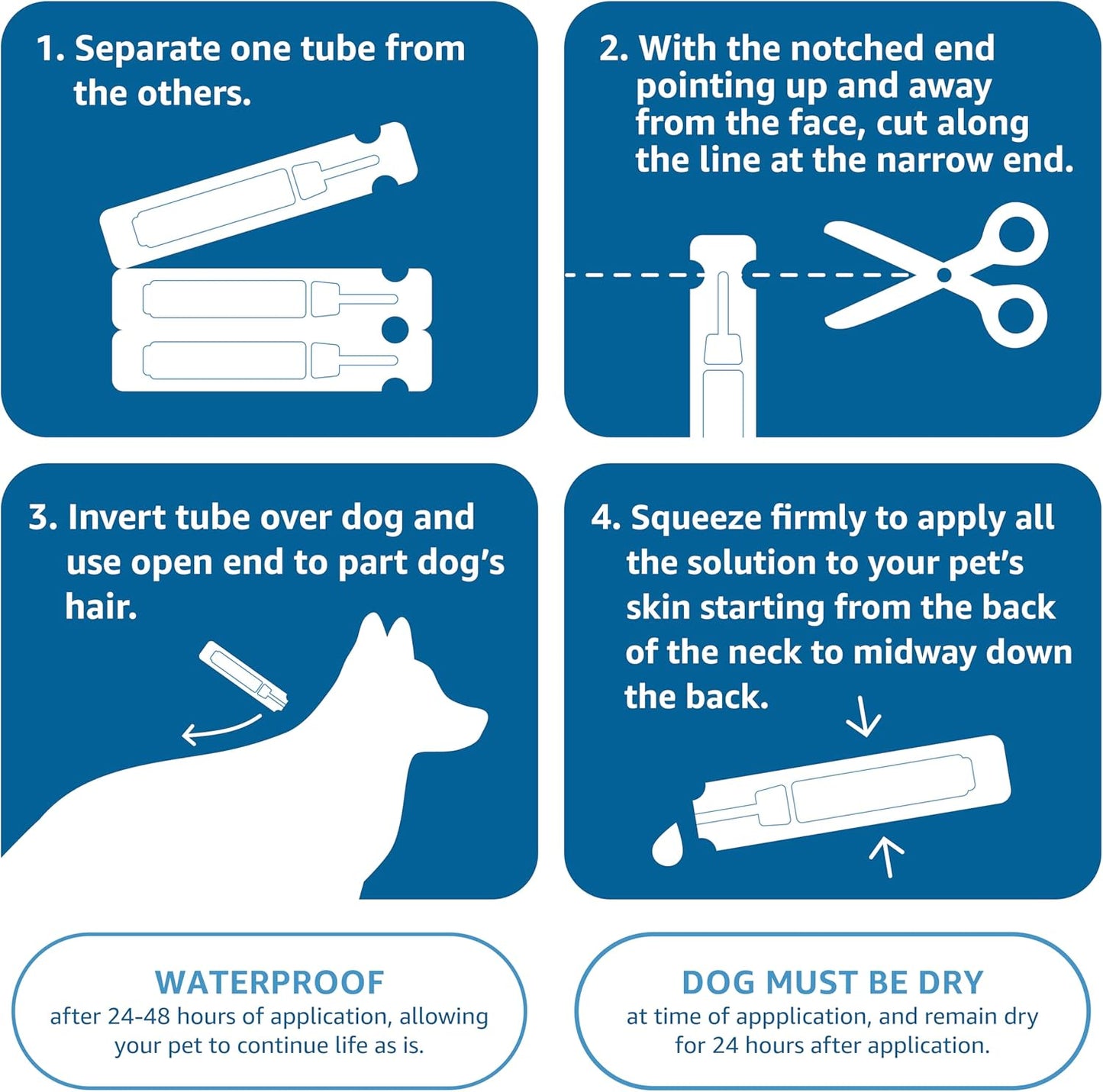 Amazon Basics Flea and Tick Topical Treatment for Medium Dogs (23-44 Pounds), 3 Count (Previously Solimo)