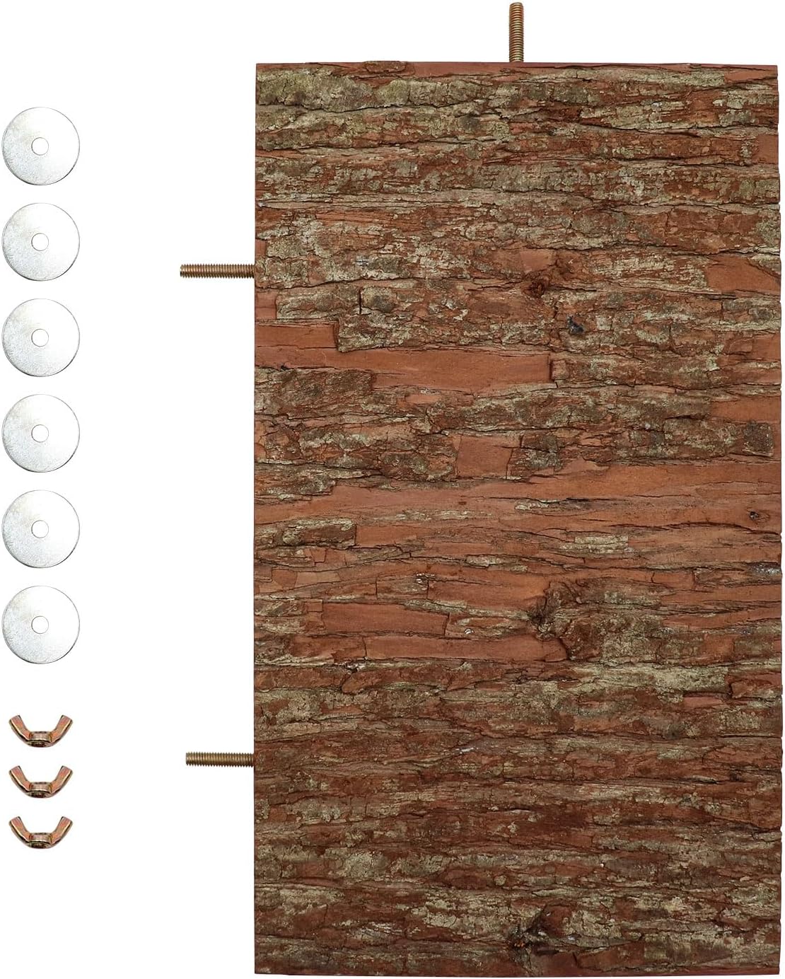 13.6 × 7.9 inch Large Bird Perch Stand Platform, Natural Wooden Small Animals Cage Accessories, Rectangle Stand Perch Shelf for Parrot Parakeet Cockatiel Rat Hamster Guinea Pig Conures Chinchillas