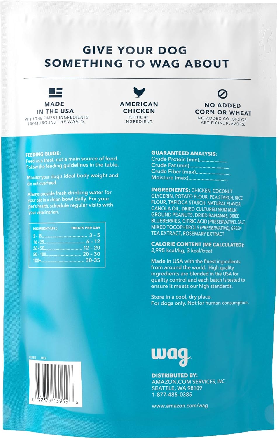 Amazon Brand - Wag Peanut Butter & Banana Flavor Training Treats for Dogs, 2 pound (pack of 1)