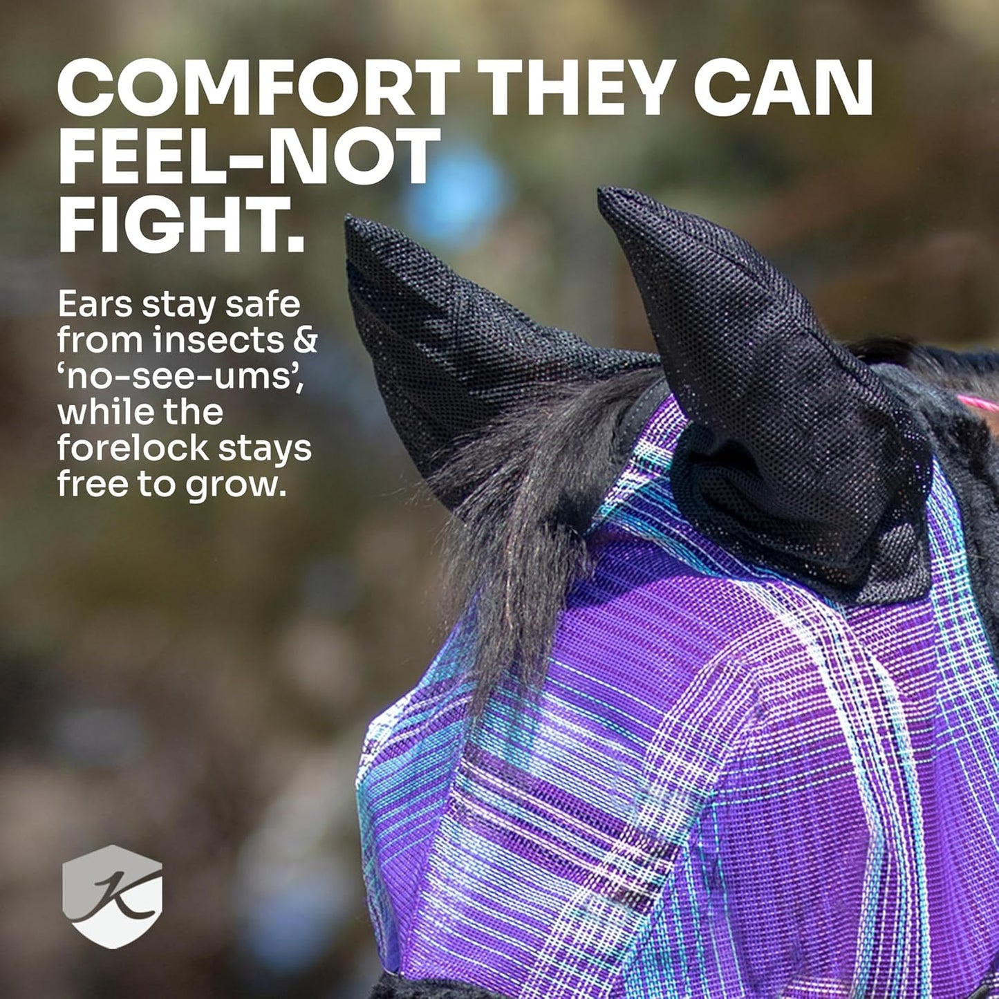 Kensington Signature Fly Mask w/Plush Fleece & Ears w/Forelock Hole Size