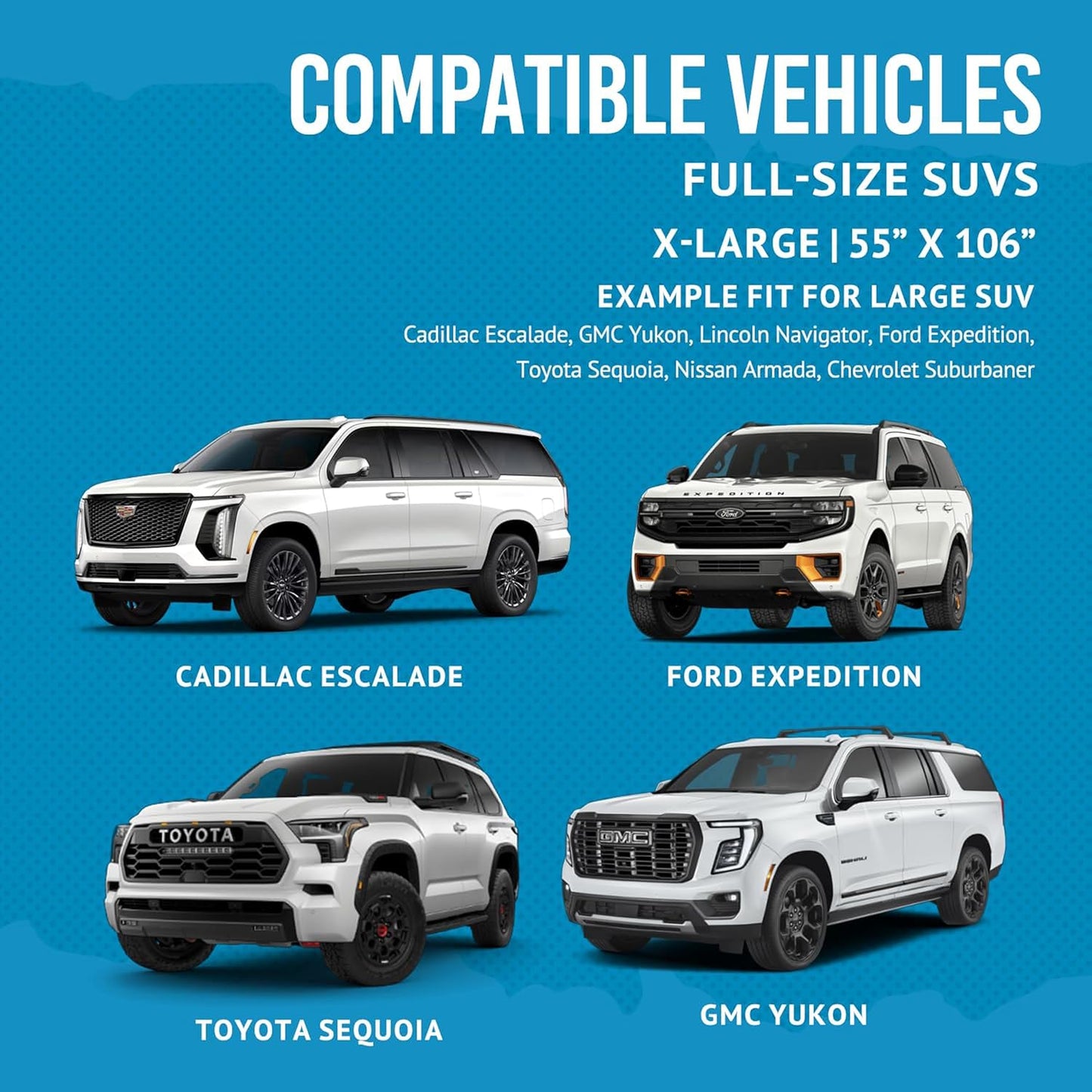 Bulldogology SUV Cargo Liner for Dogs 55"x106" Heavy Duty Pet Trunk Cargo Cover - Dog Car Seat Cover Waterproof Nonslip - Dog Hair, Muddy Paws, Scratches Cover Protector for Cars Vans (X-Large, Black)