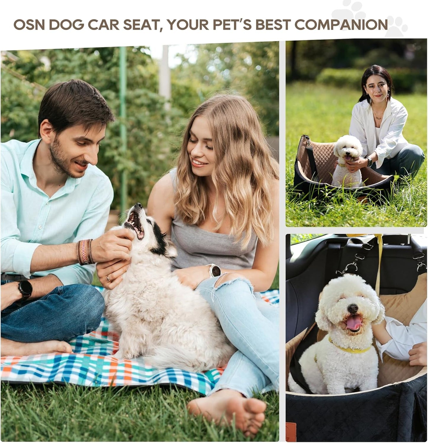 Dog Booster Car Seat for Medium and Small Sized Dogs Pet Car Bed Easy to Remove and Washable with Thickened Cushion Fits Cars Trucks and SUVs