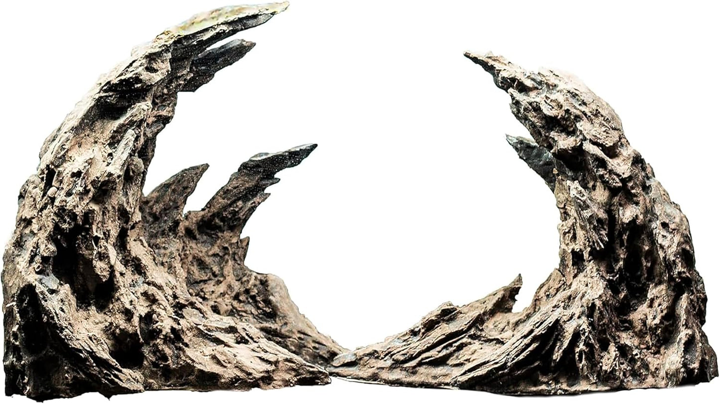 Novelsite Premium Large Sandstone Canyon Rock Formation - Lifelike Aquarium Decor for Fish Tank, 17" x 8.6" x 5" - Enhance Aquatic Landscape with Realistic Natural Look