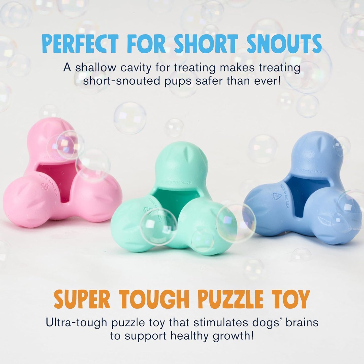 WEST PAW Zogoflex Tux Treat Dispensing Dog Chew Toy – Interactive Chewing Toy for Dogs – Dog Games for Aggressive Chewers, Fetch, Catch – Holds Kibble, Treats, Large 5", Bubblegum