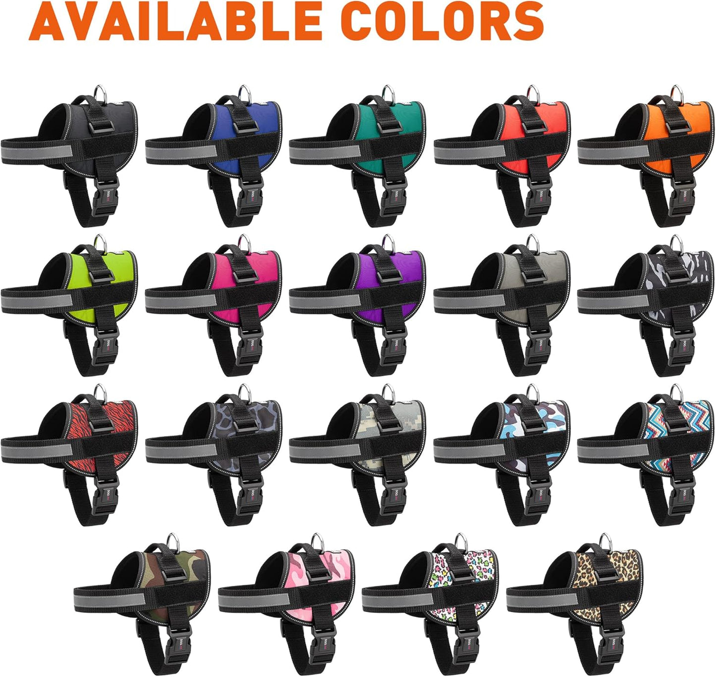 Dogline Dog Harness, Reflective No-Pull Adjustable Vest with Handle for Walking, Training, Breathable, No - Choke Harness for Small, Medium or Large Dogs Room for Patches Zebra Black/Red S 18"-24"