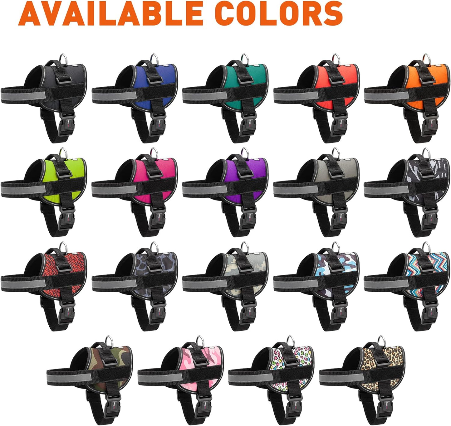 Dogline Dog Harness, Reflective No-Pull Adjustable Vest with Handle for Walking, Training, Service Breathable No - Choke Harness for Small, Medium or Large Dogs Room for Patches Grey S 18"-24"