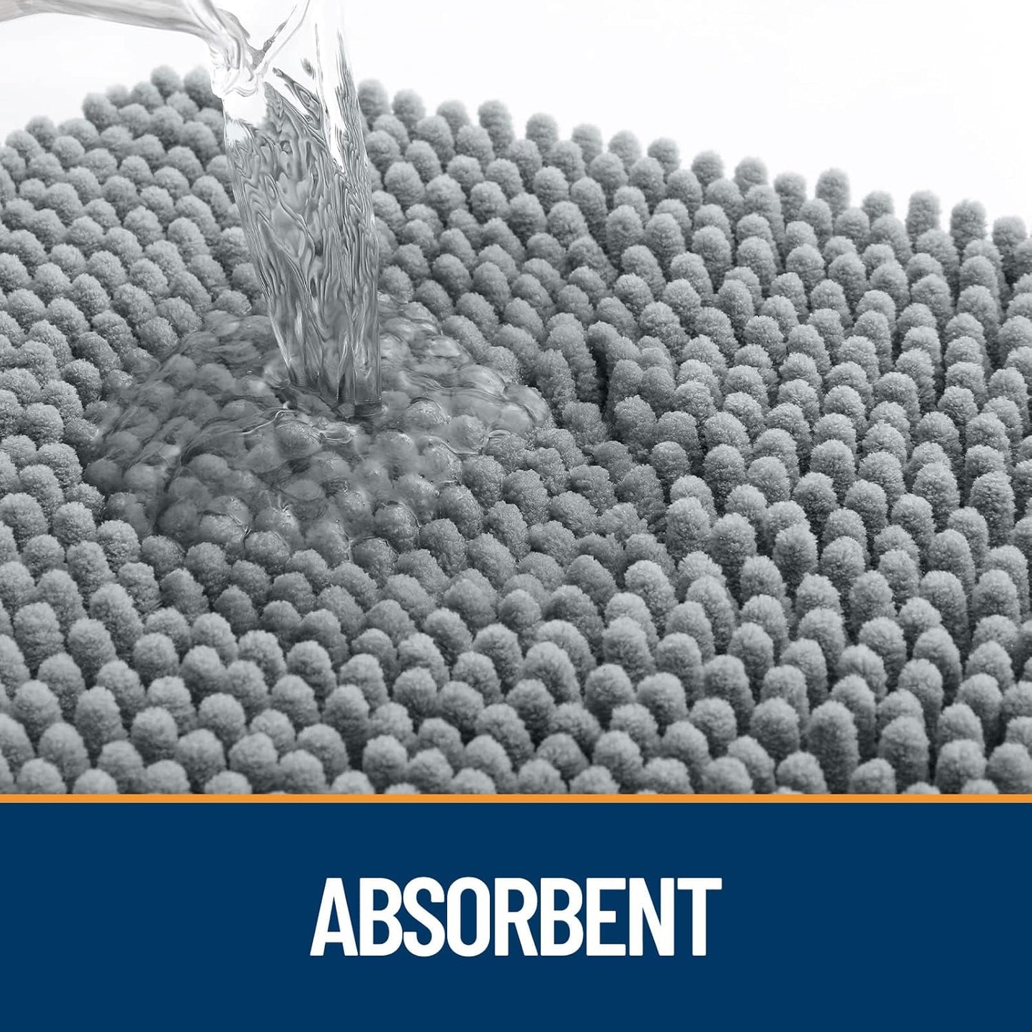 OLANLY Dog Door Mat for Muddy Paws 59x20, Absorbs Moisture and Dirt, Absorbent Non-Slip Washable Doormat, Quick Dry Chenille Mud Mat for Dogs, Entry Indoor Entryway Carpet for Inside Floor, Grey