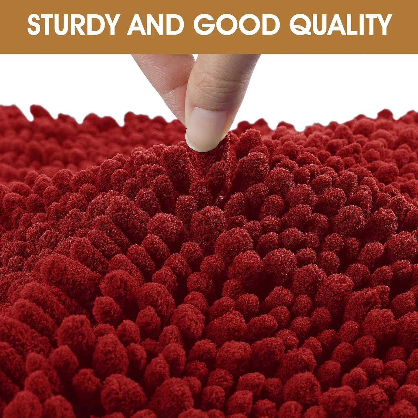 Extra Large Dog Door Mats for Muddy Paws, Chenille Absorbent Dog Mats, Non Slip Heavy Mud Mat for Dogs, Soft Pet Mat for Entryway, Mud Paws, Inside Floor,60" x 36", Red