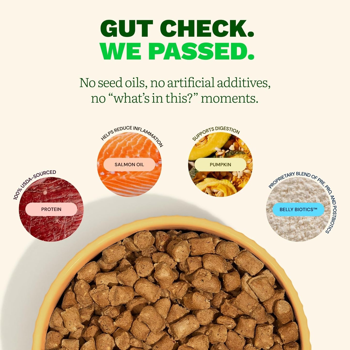 Get Joy Gut Health Fresh Freeze Dried Raw Meal, Beef Recipe, 32 Ounce Bag, Dog Food for Dogs of All Breeds and Life Stages, PhD Animal Nutritionist Formulated, USDA Beef, Made in USA