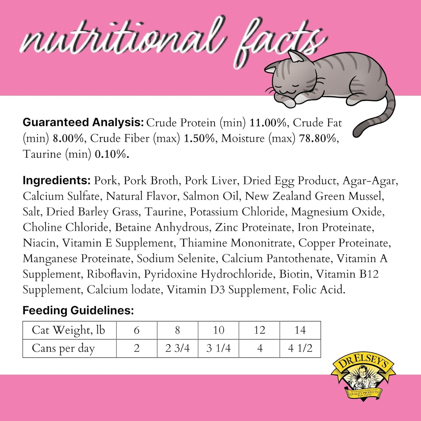 Dr. Elsey's cleanprotein Original Pork Recipe Wet Cat Food, (Pack of 24), 5.3oz Cans