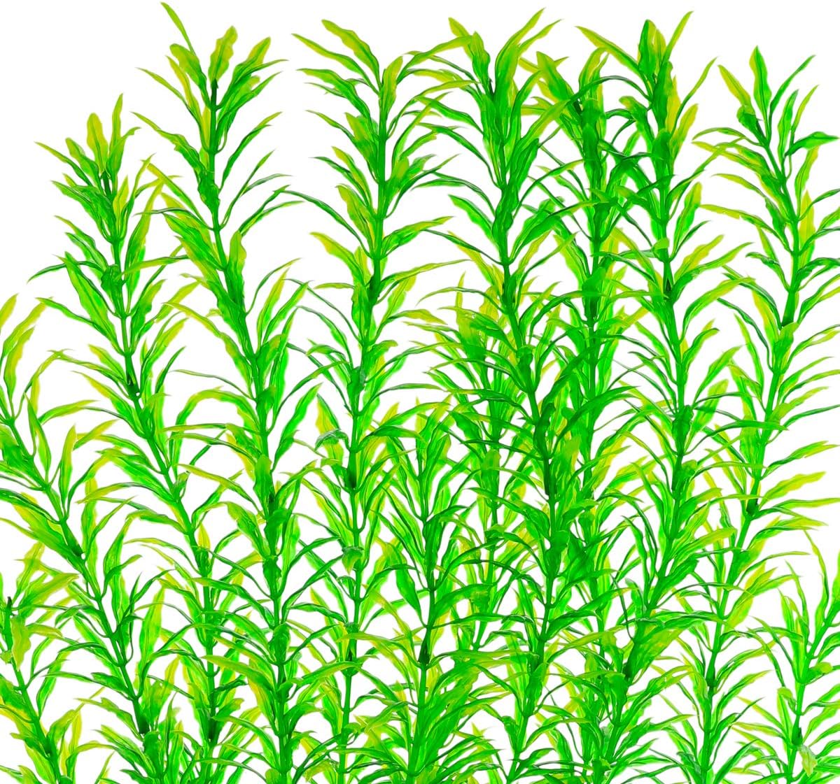 Aquarium Plastic Plants Large, Artificial Plastic Long Fish Tank Plants Decoration Ornaments Safe for All Fish 21 Inches Tall (J07 Green)