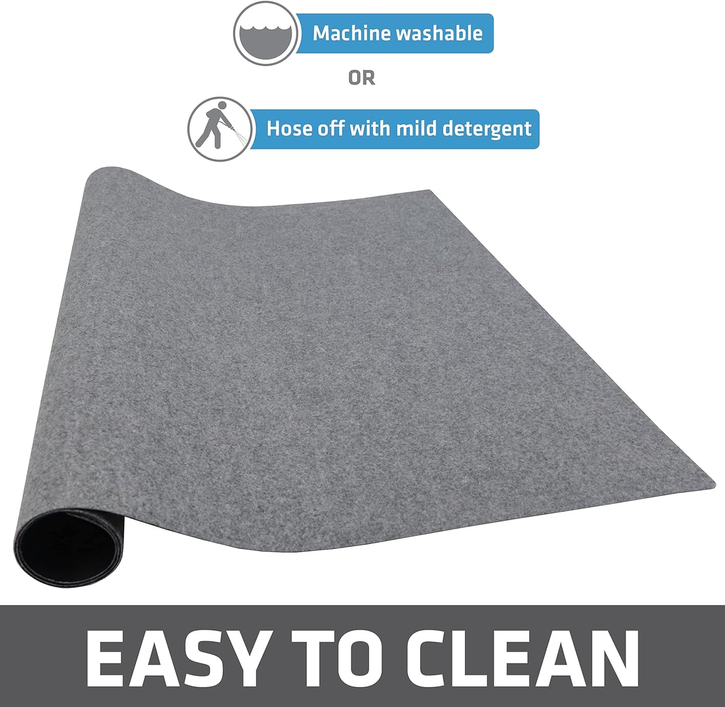 Drymate Dog Crate Mat Liner, Absorbs Urine, Waterproof, Non-Slip, Washable Puppy Pee Pad for Kennel Training - Use Under Pet Cage to Protect Floors, Thin Cut to Fit Design (USA Made) (LGrey)(29"x48")