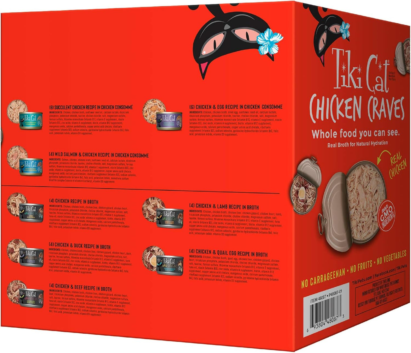 Tiki Cat Chicken Craves Whole Food, Ultimate Variety Pack, 36 Servings of High Protein Meals with Shredded Chicken, Wet Cat Food Mega Pack, 2.8 Ounce Cans (Pack of 36)