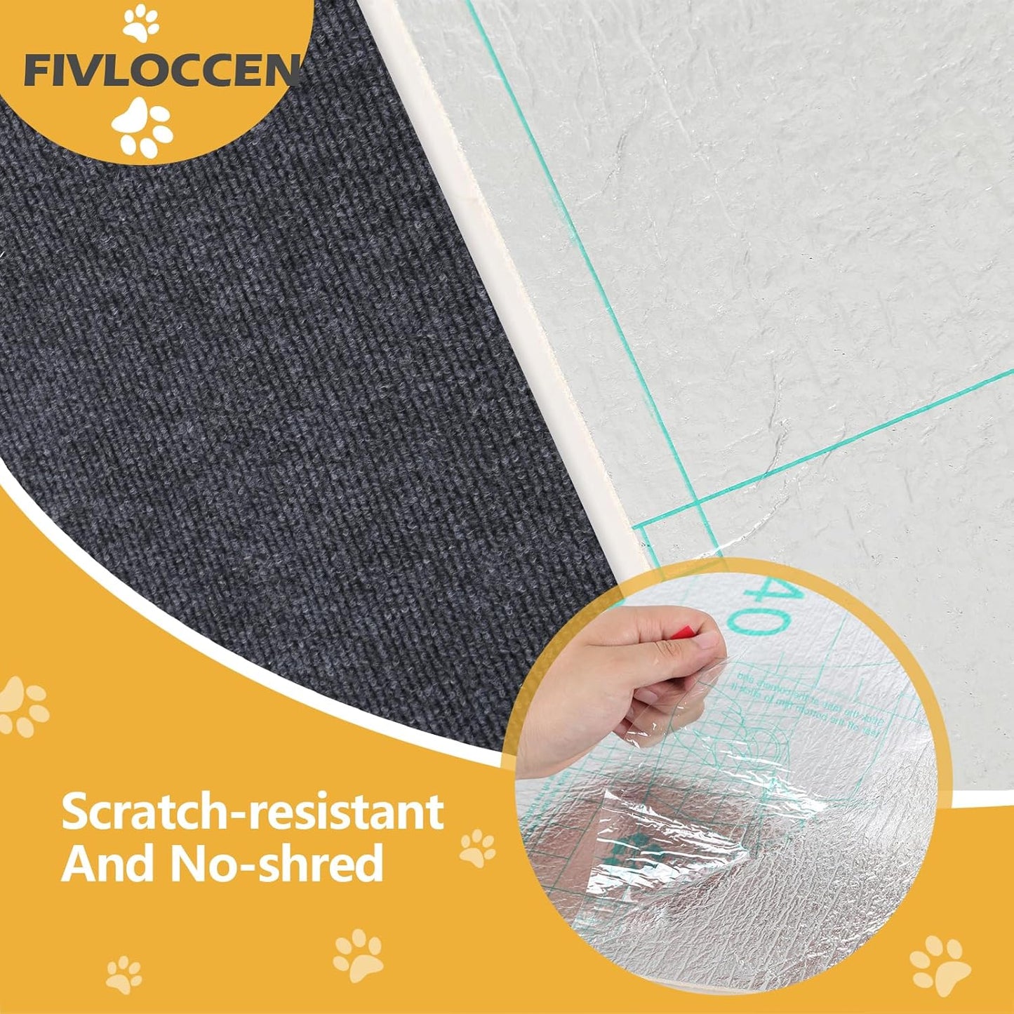 78.7"x15.8"Self-Adhesive Climbing Cat Scratch Protector Pads - Trimmable Furniture Guard for Sofa, Walls & Floors, DIY Cat Tree/Tower/Bed, Replaceable Scratch-Resistant Mats (Dark Gray)