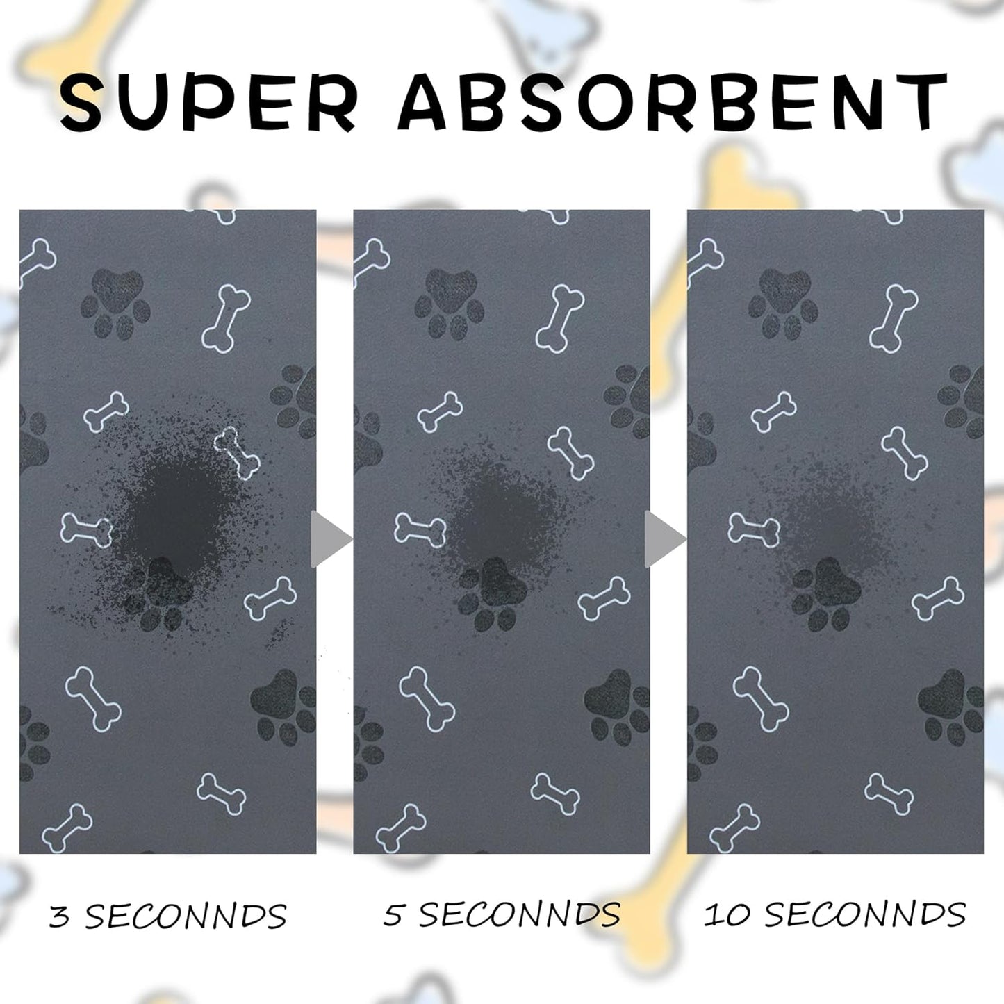 Pet Cat Dog Food Mat Non Slip Mat for Dog Water Bowl Mat Quick Dry Absorbent Cat Feeding Mat, 24 * 16.9 in, Dark Grey