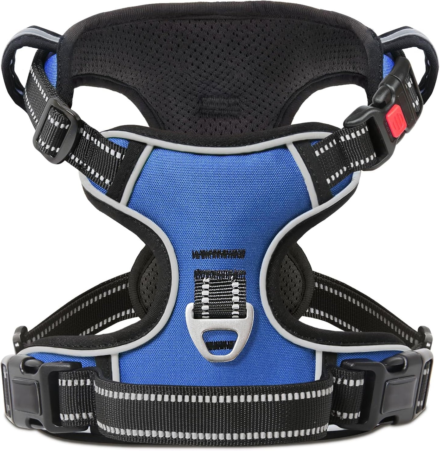 Timos Dog Harness, No Pull Dog Harness 3 Snap Buckles Adjustable Reflective No Choke Pet Vest for Small Dog with Soft Padded Control Training Handle for Outdoor Training,Lock Blue, S