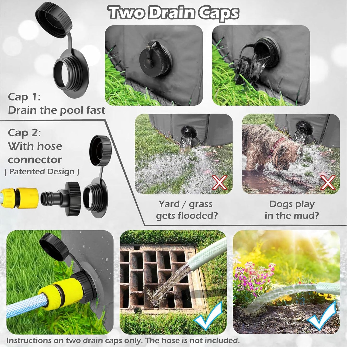 Jasonwell Foldable Dog Pet Bath Pool Collapsible Dog Pet Pool Bathing Tub Kiddie Pool Doggie Wading Pool for Puppy Small Medium Large Dogs Cats and Kids 48" Grey