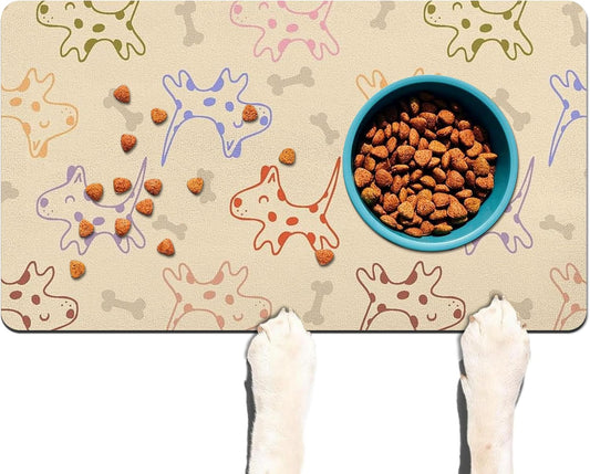 Pet Feeding Mat for Floors Waterproof Dog Mat for Food and Water Absorbent Quick Dry Non Slip mat for Cat Bowls