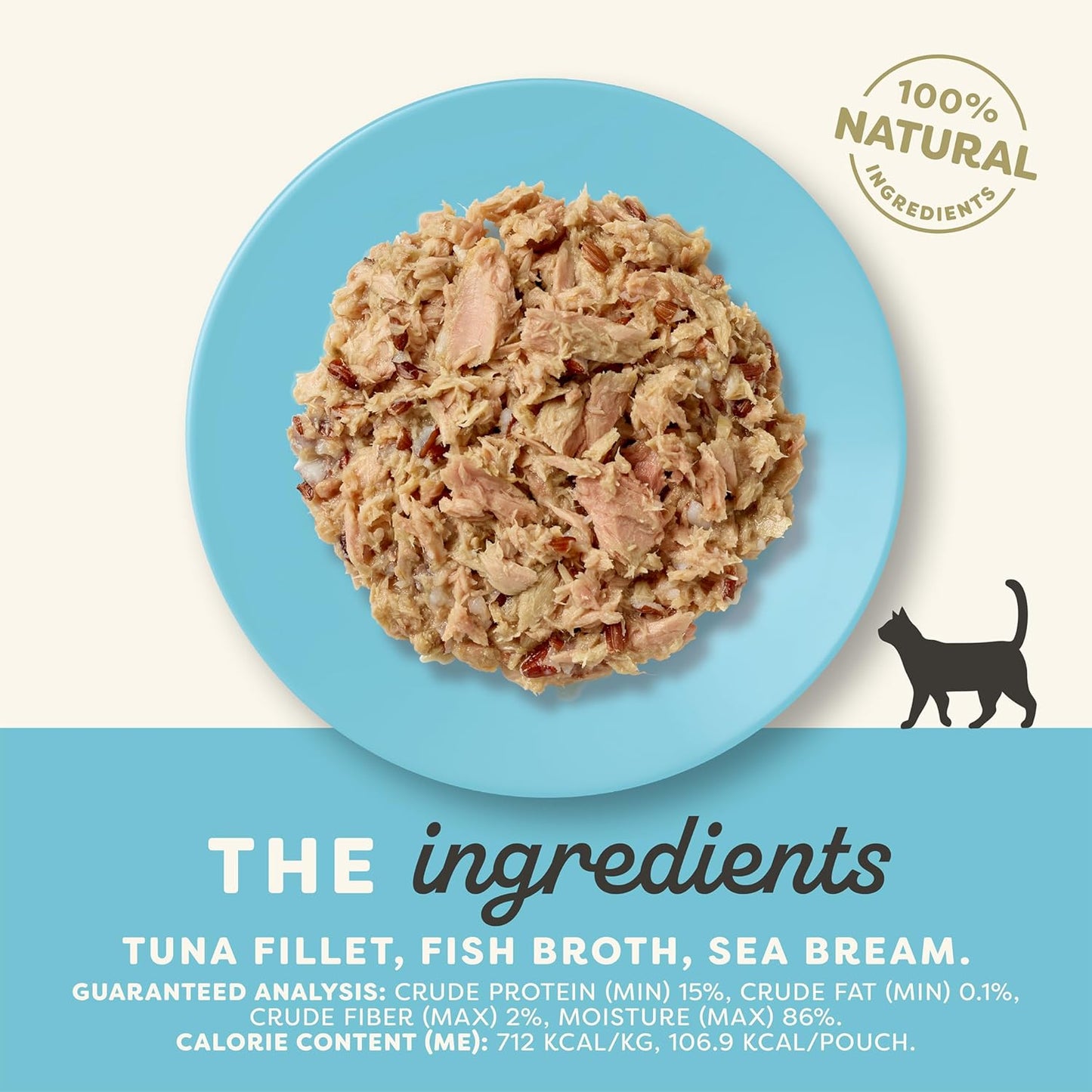 Applaws Natural Wet Cat Food in Broth, Limited Ingredient Wet Cat Food Pouches, No Additives, Made with Natural Ingredients, Tuna Fillet with Seabream in Broth (12 x 5.3oz Pouches)