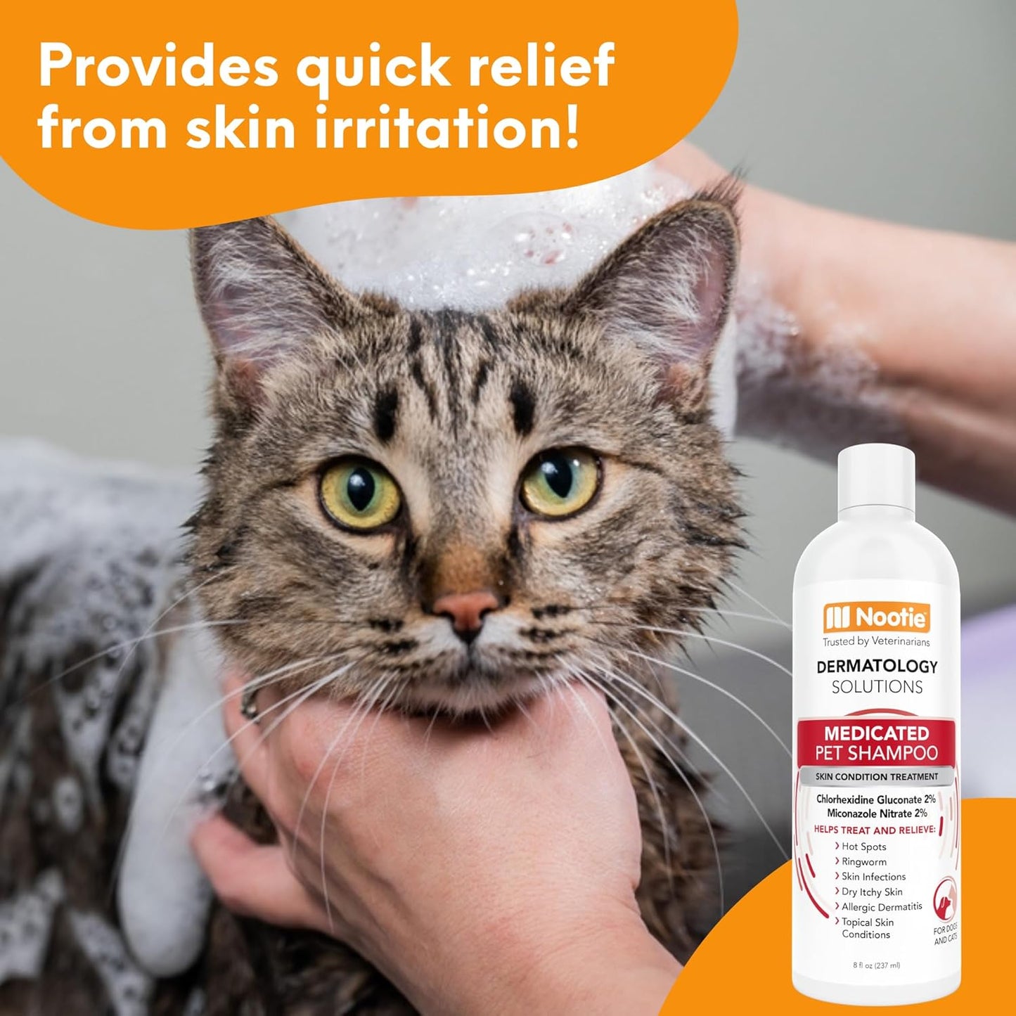 Nootie Medicated Pet Shampoo, Chlorhexidine Dog Shampoo for Itch Relief, Sold in over 5,000 Vet Clinics & Pet Stores Worldwide- 16oz