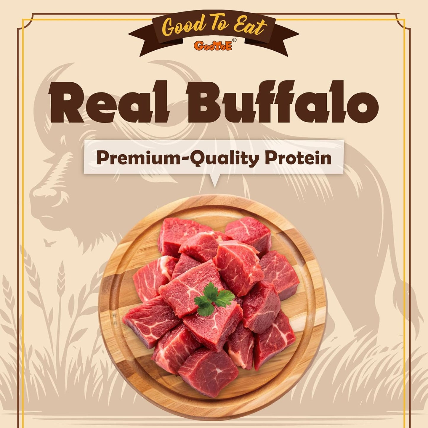 Gootoe Buffalo Dog Treats, Buffalo Bites Stick (Large) 1.5 lb Natural Low-Fat Chews for Training & Rewards, Limited Ingredient, Perfect for Medium Dogs, Resealable Bag