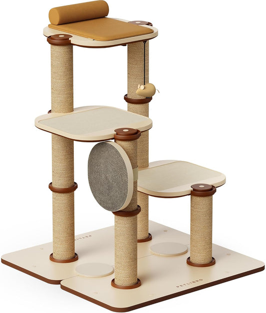 PETLIBRO Infinity Cat Tree Tower for Indoor Cats, Modular Design with Cat Bed, Toy, Felt Pads, Sisal Scratching Posts, 2-Second Setup, Sturdy Multi-Level Activity Center Cat Condo for Any Room
