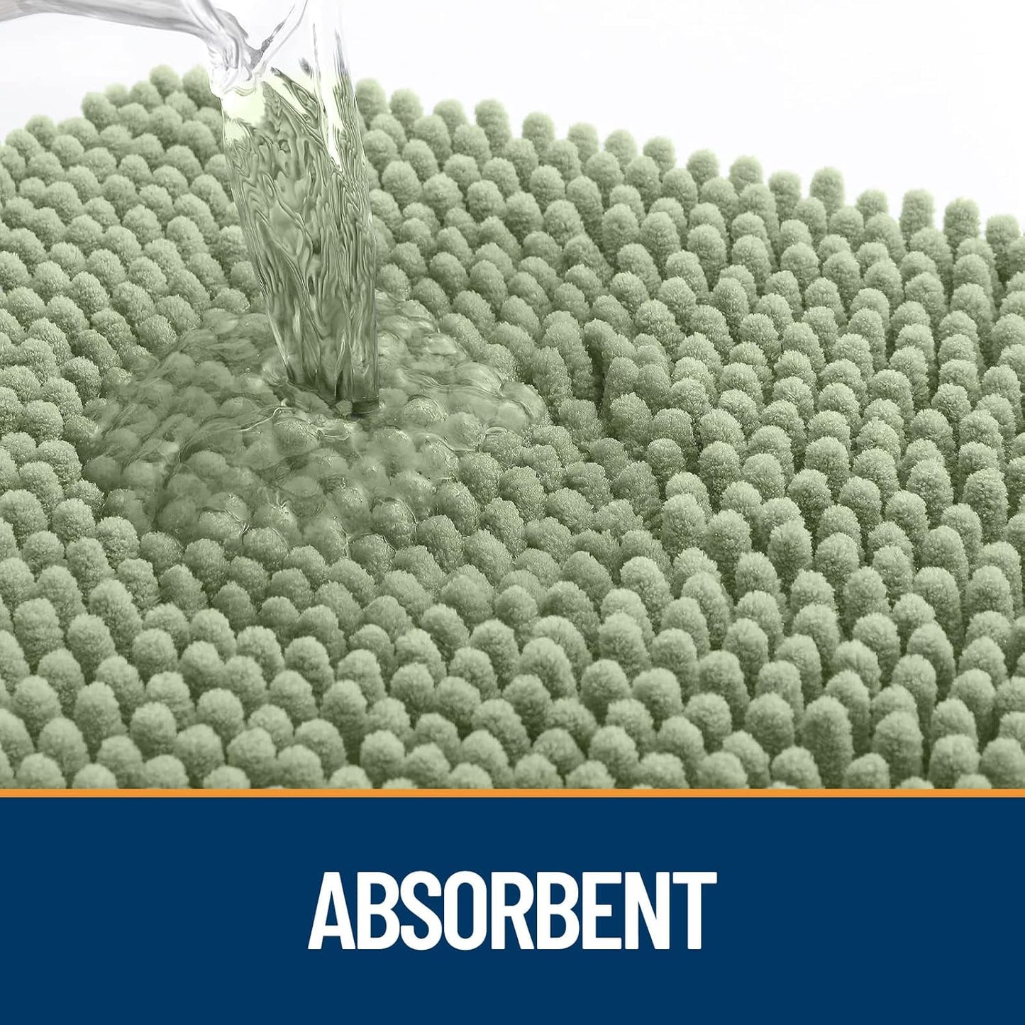 OLANLY Dog Door Mat for Muddy Paws 47x24, Absorbs Moisture and Dirt, Absorbent Non-Slip Washable Doormat, Quick Dry Chenille Mud Mat for Dogs, Entry Indoor Entryway Carpet for Inside Floor, Sage Green