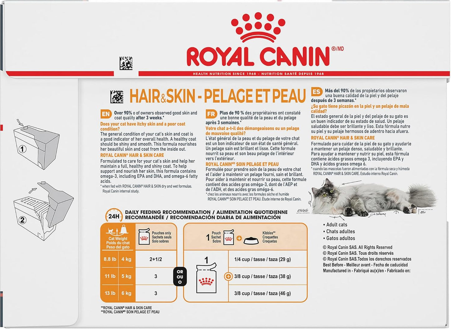 Royal Canin Hair & Skin Care Chunks in Gravy Wet Cat Food Pouch, 3 oz pouch (12-count)