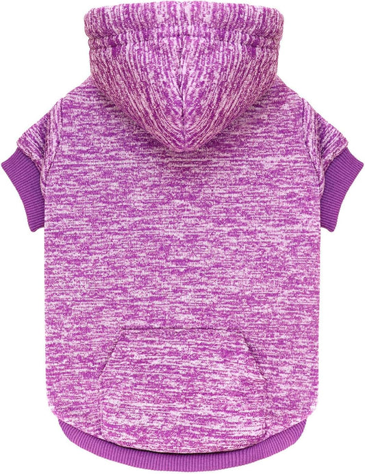 Dog Sweaters for Medium Dogs Dog Hoodie Fleece Dog Sweater Soft Dog Clothes Sweatshirt with Pocket Dog Hoodie for Medium Dogs(Purple&M)