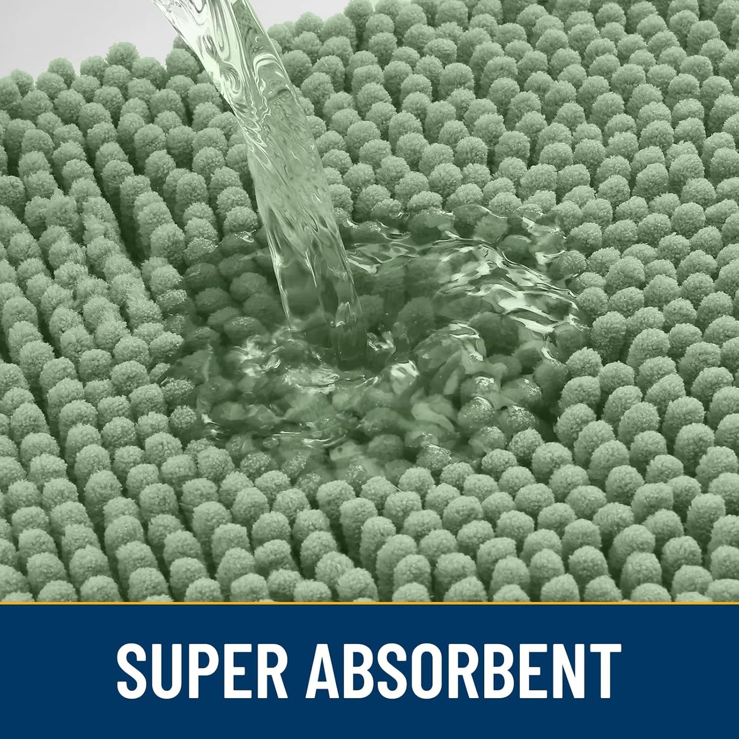 Smiry Dog Door Mat for Muddy Paws 30x20, Absorbs Moisture and Dirt Doormat, Non-Slip Washable Quick Dry Chenille Front Door Mat Indoor Entrance, Entryway Carpet for Inside Floor, Olive Green