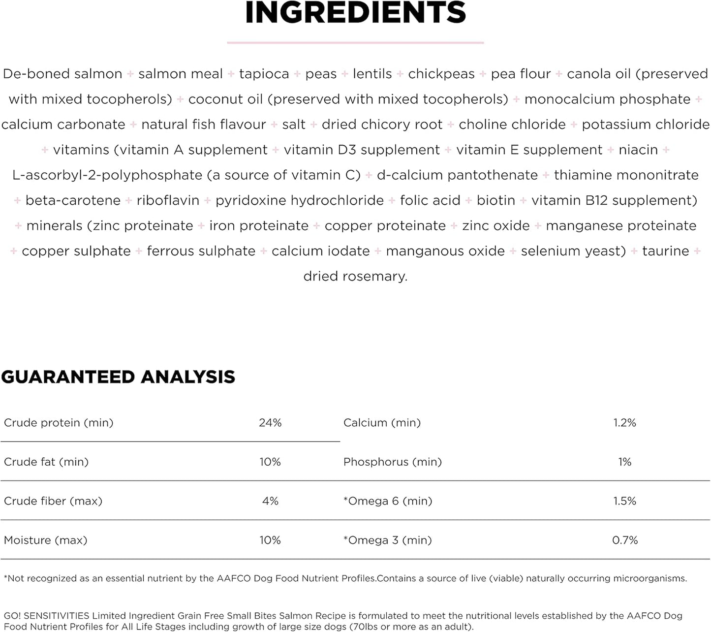 Go! Solutions Sensitivities Limited Ingredients, Grain-Free Dry Dog Food, Small Bites Salmon Recipe for Sensitive Stomach, 22 lb Bag