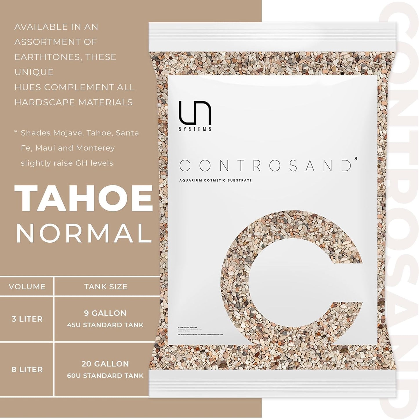 Ultum Nature Systems Controsand Tahoe Aquarium Sand (3L) - Freshwater Tank Substrate for Live Shrimp & Planted Aquariums