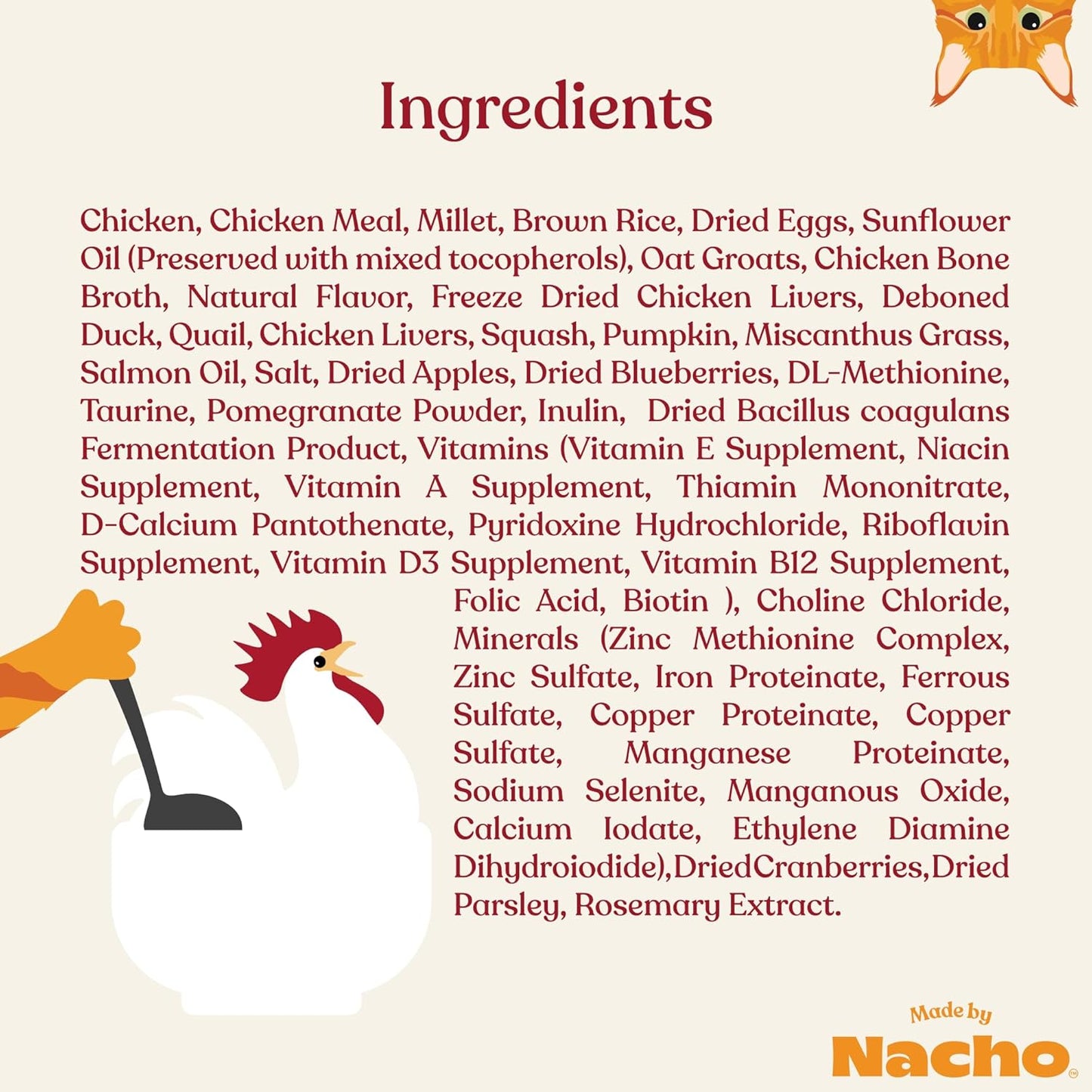 Made by Nacho Dry Cat Kibble 4lb Bag, High Protein Premium Cat Food with Freeze Dried Pieces, Cage-Free Chicken & Duck, Limited Ingredients, Single Bag