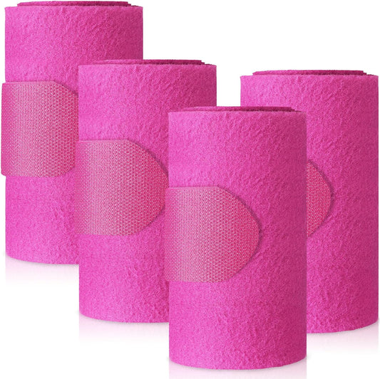 Set of 4 Horse No Bow Bandage 3D Contoured Standing Wrap Bandages Stable Nylon Horse Leg Wraps for Helping Prevent Horse from Tendon Damage and Keep Horses Clean and Safe(Purple)