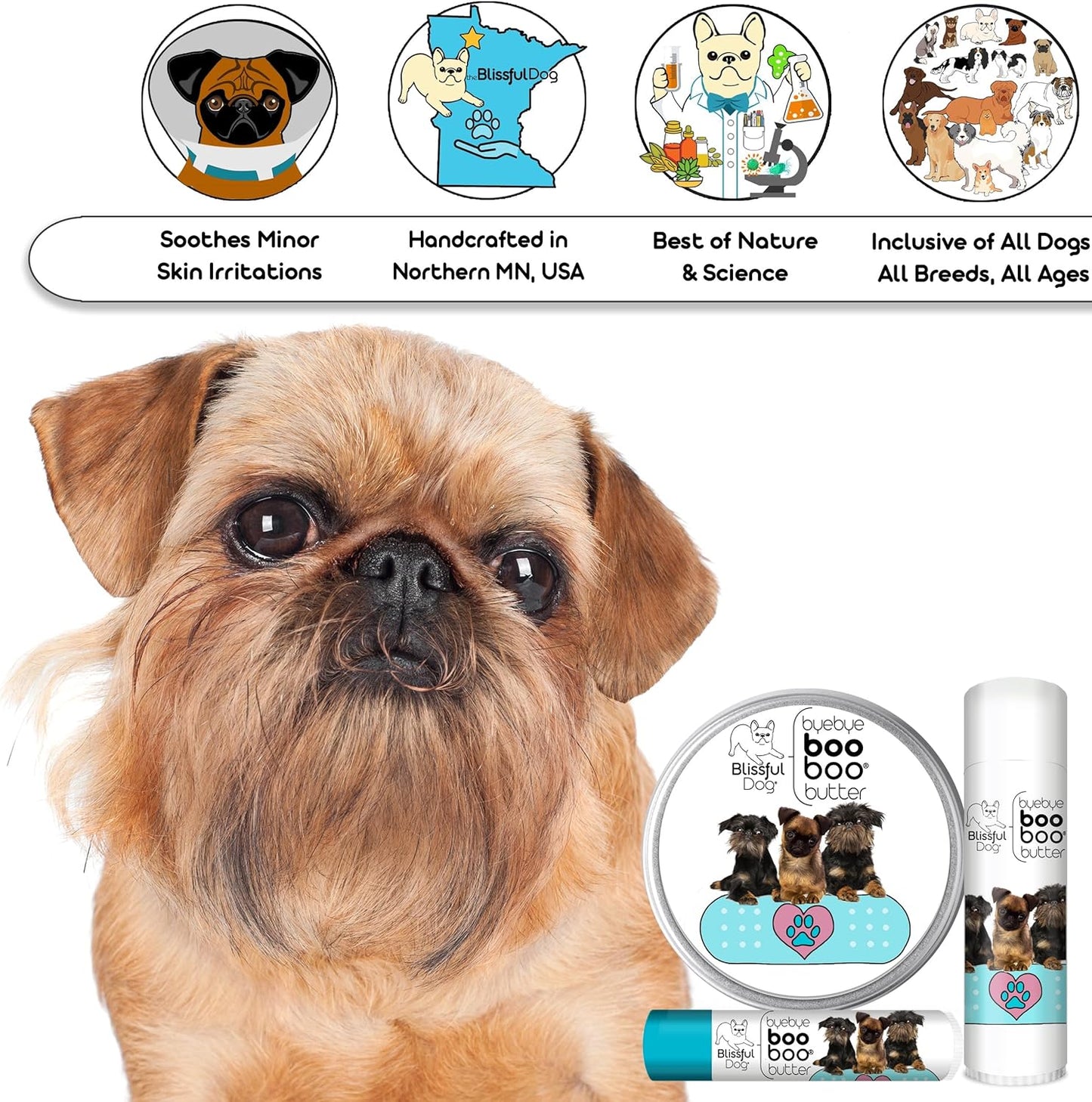 The Blissful Dog Brussels Griffon Boo Boo Butter, 2-Ounce