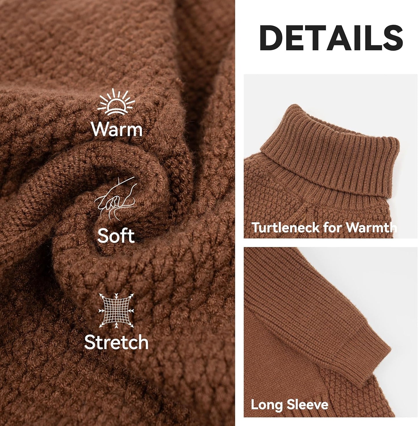 cyeollo 4XL Dog Sweater, Stretchable & Cozy Warm Dog Sweaters for Large Dogs Boy, Pullover Knit Fall Winter Sweatshirt Big Dogs Clothes, Doberman Great Dane Apparel, Brown XXXXL