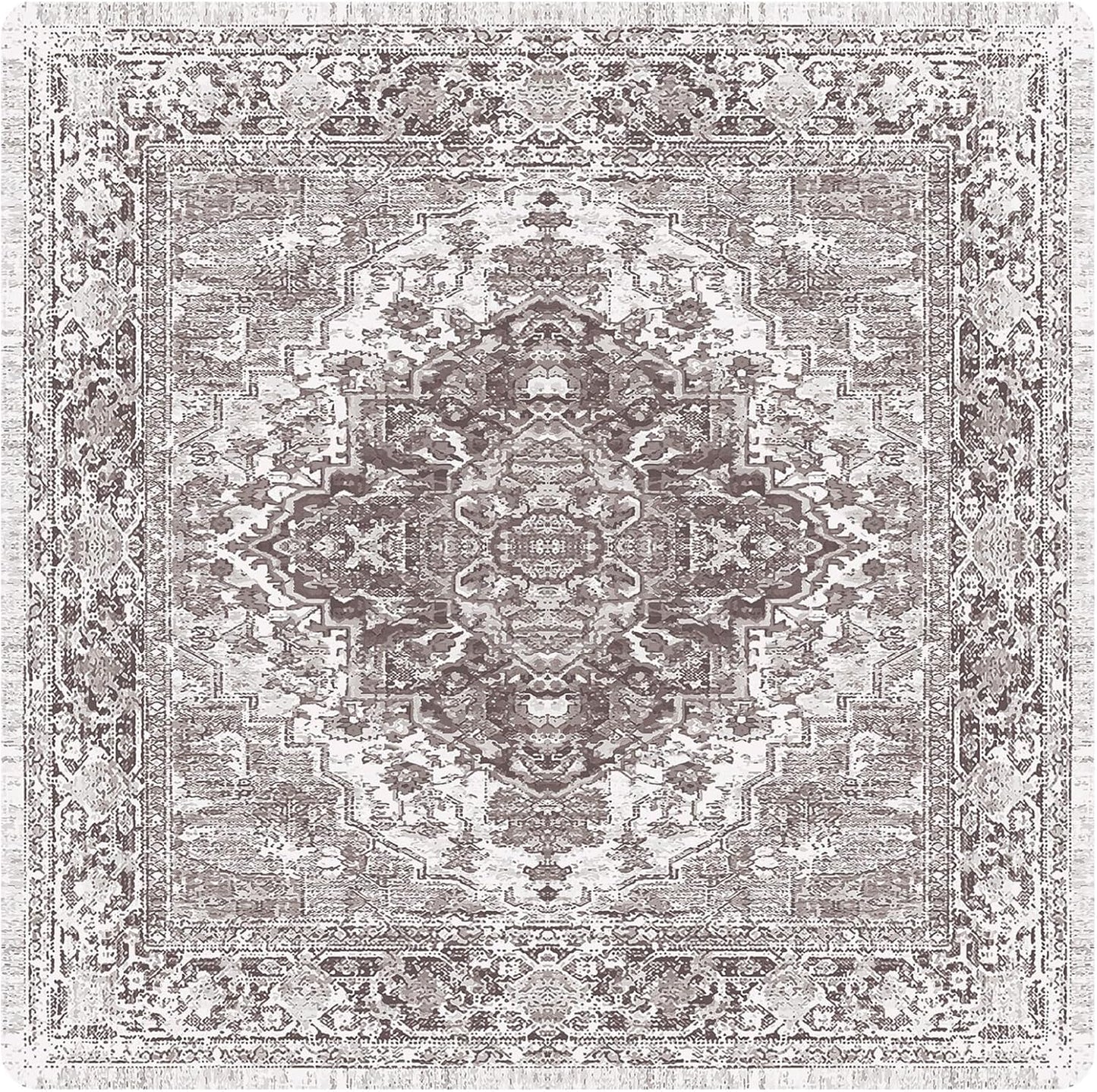 nunubaby Washable Pee Pads for Dogs, Stylish, Non-Slip and Leak-Proof Pee Pads. Reusable Potty Pads for Dogs for Crates and Floors.(Brown/Geo, 54" x54")