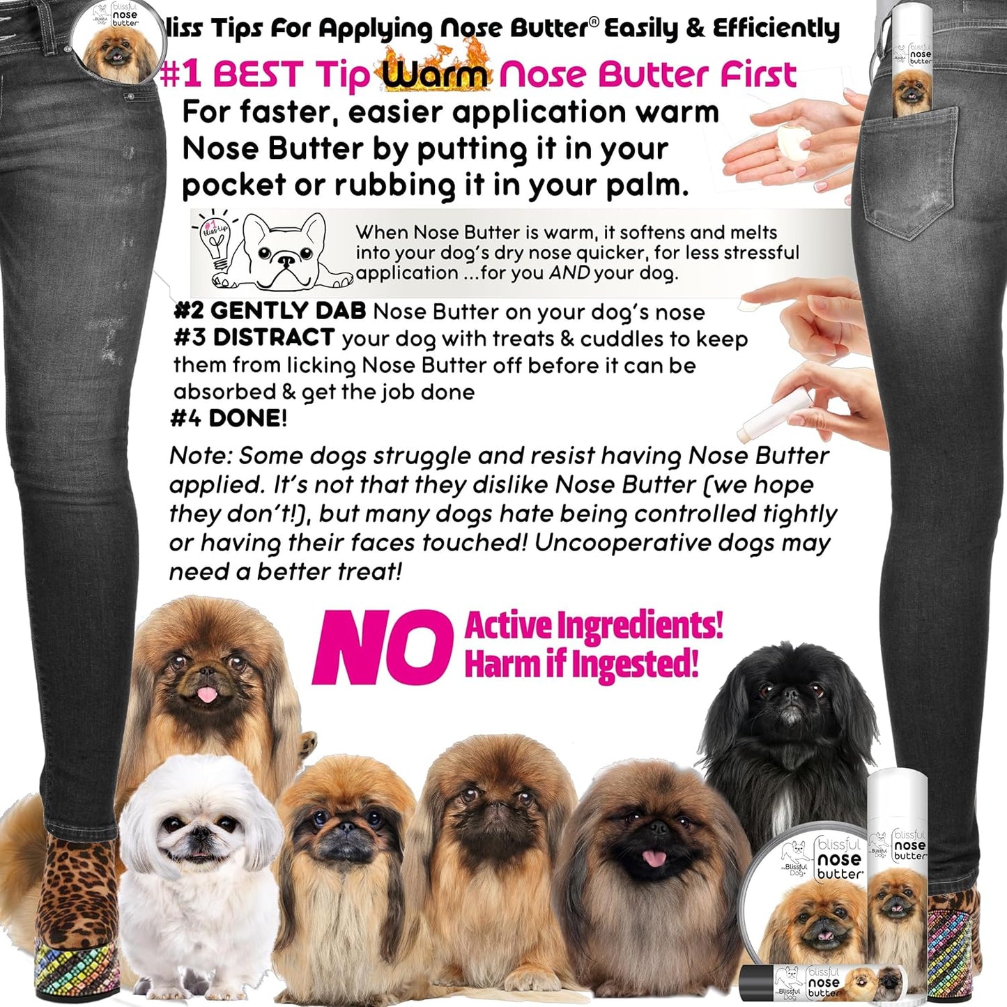 The Blissful Dog Pekingese Unscented Nose Butter - Dog Nose Butter, 0.50 Ounce