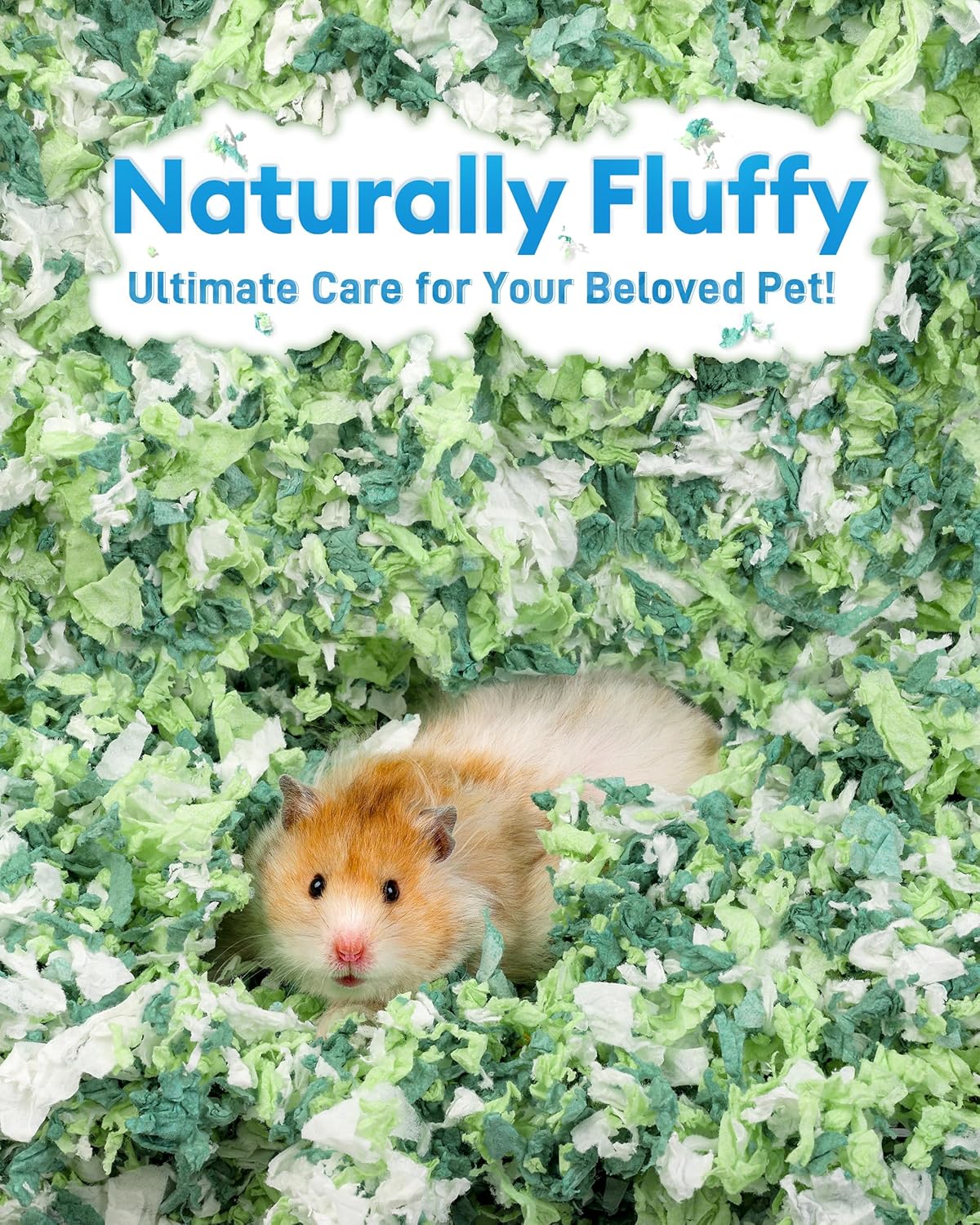 BUCATSTATE Hamster Bedding 70L, 99% Dust-Free Guinea Pig Paper Bedding Odor Control Paper Bedding, Cozy Small Animal Bedding for Rabbit Mouse Syrian Dwarf Hamsters Gerbils (Green)