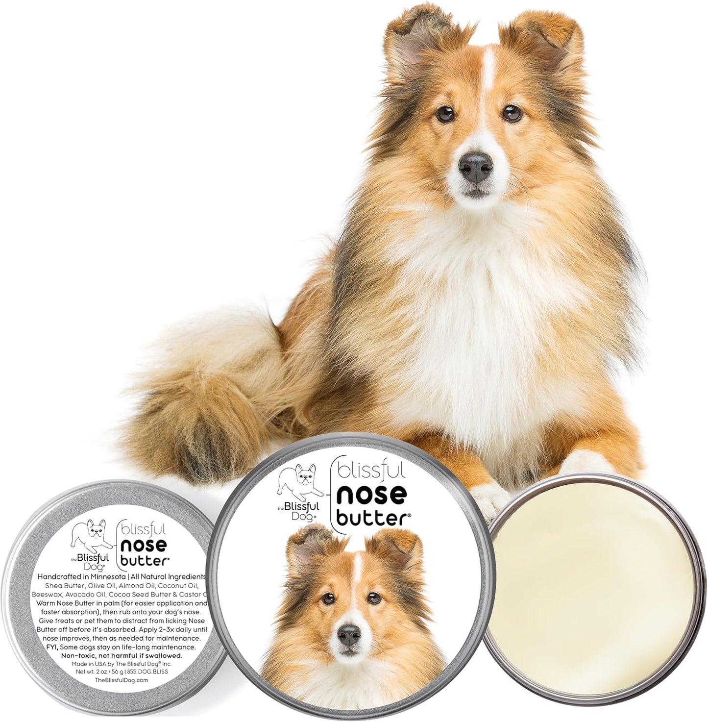 The Blissful Dog Shetland Sheepdog Unscented Nose Butter - Dog Nose Butter, 2 Ounce